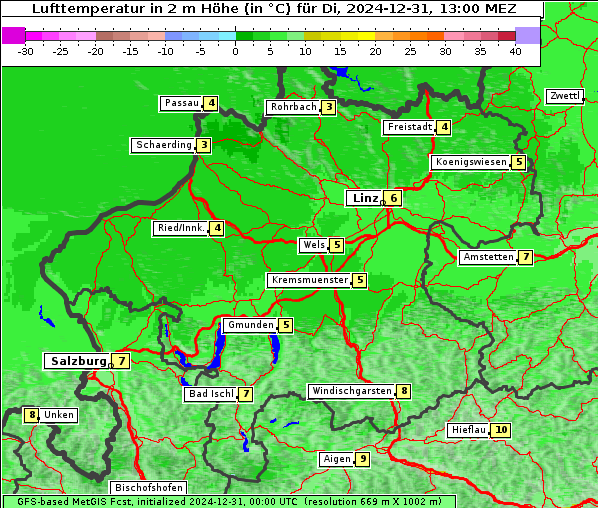 Temperatur, 31. 12. 2024