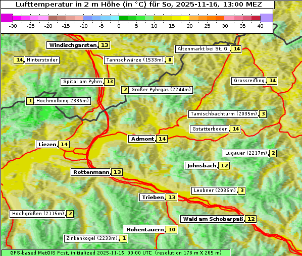Temperatur, 16. 11. 2025