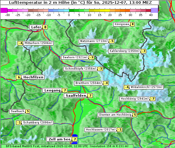 Temperatur, 7. 12. 2025