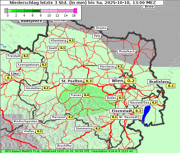 Niederschlag, 18. 10. 2025