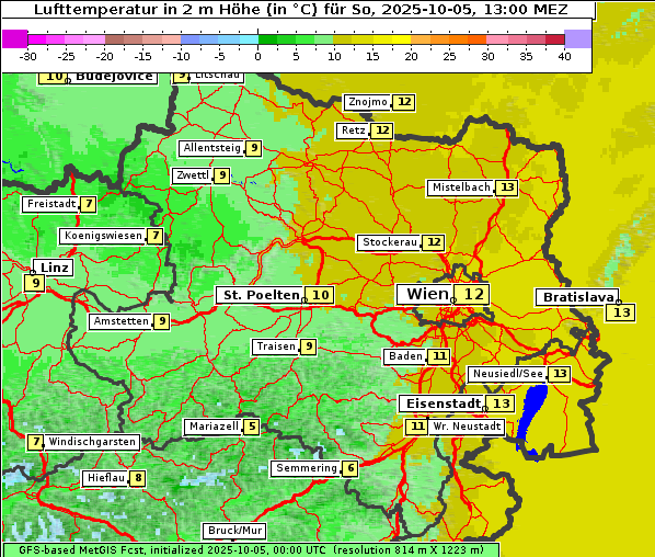 Temperatur, 5. 10. 2025