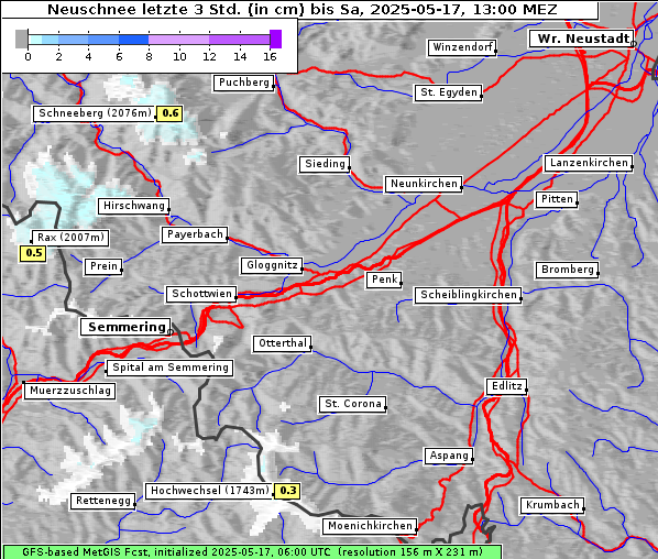 Neuschnee, 17. 5. 2025