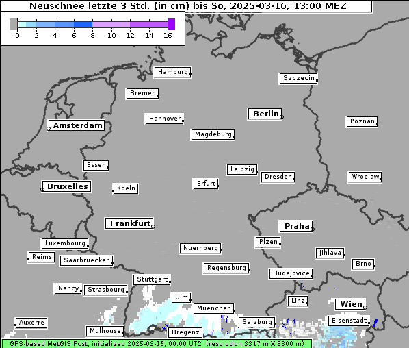 Neuschnee, 16. 3. 2025