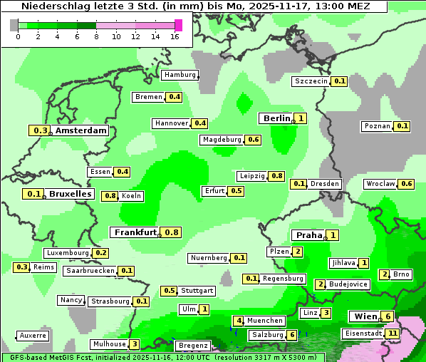 Niederschlag, 17. 11. 2025