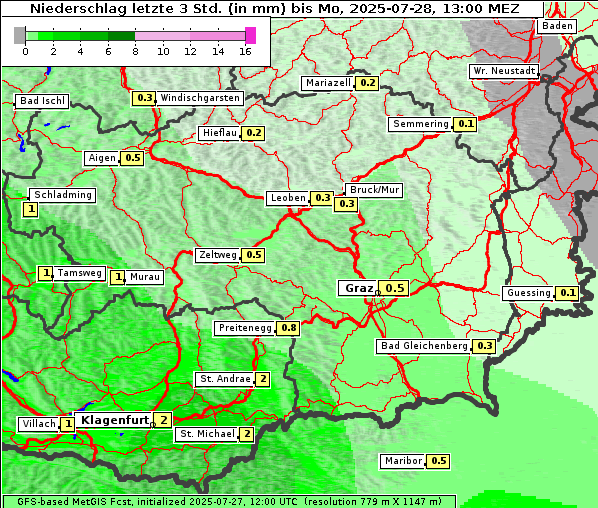 Niederschlag, 28. 7. 2025