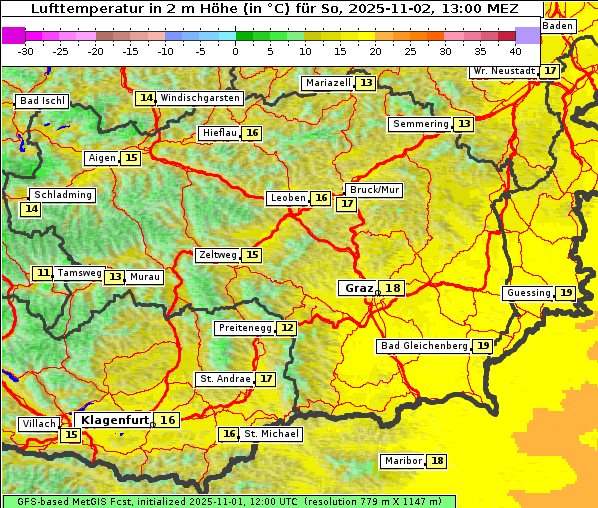 Temperatur, 2. 11. 2025