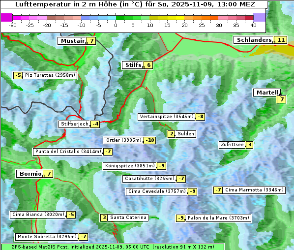 Temperatur, 9. 11. 2025