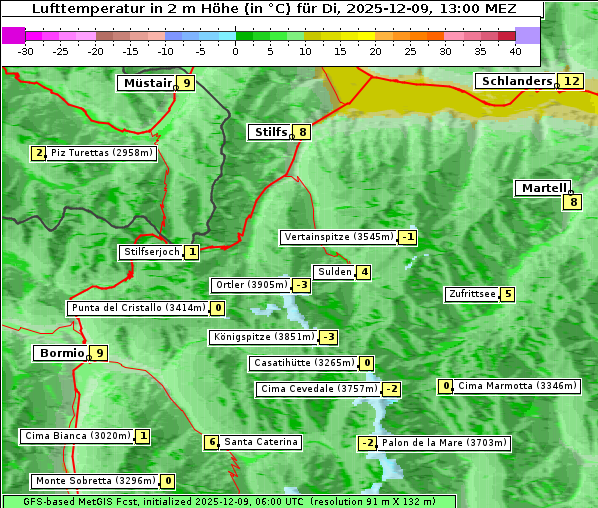 Temperatur, 9. 12. 2025