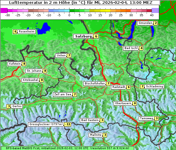 Temperatur, 4. 2. 2026