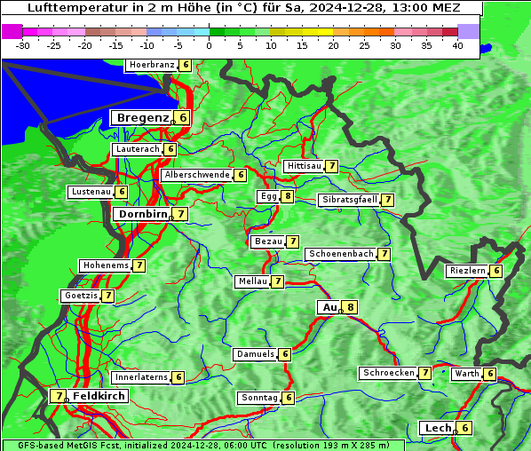 Temperatur, 28. 12. 2024