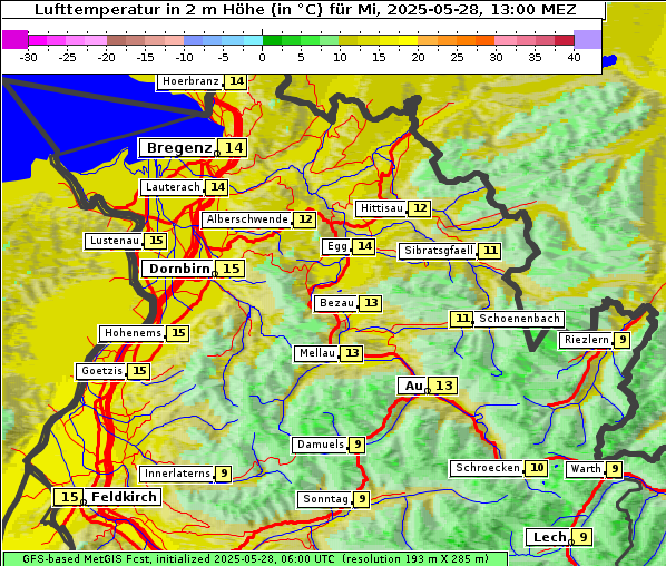 Temperatur, 28. 5. 2025