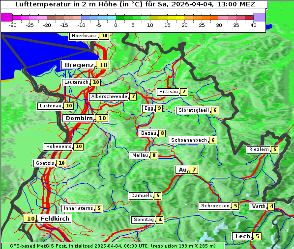 Temperatur, 4. 4. 2026