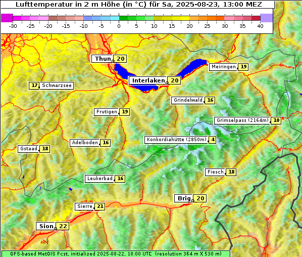 Temperatur, 23. 8. 2025