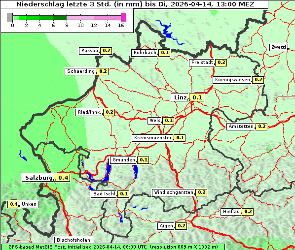 Niederschlag, 14. 4. 2026