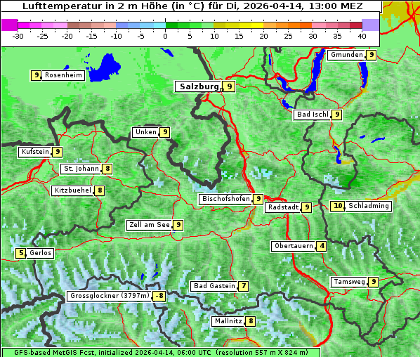 Temperatur, 14. 4. 2026