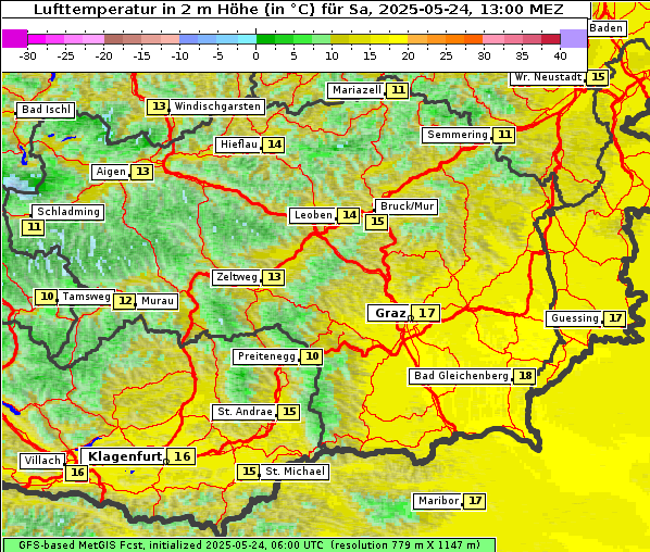 Temperatur, 24. 5. 2025