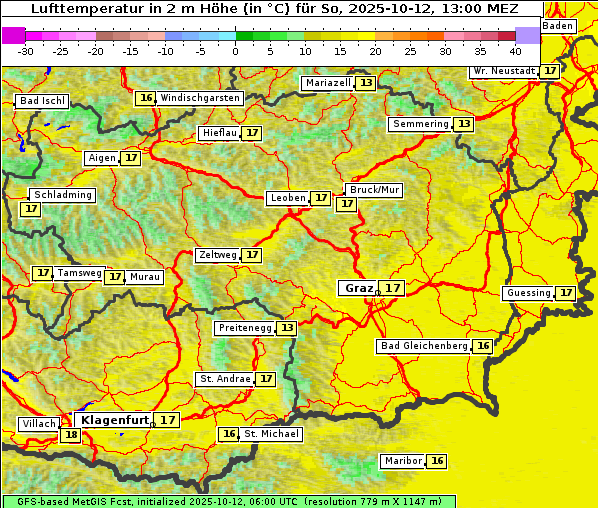 Temperatur, 12. 10. 2025