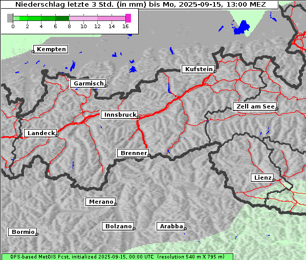 Niederschlag, 15. 9. 2025