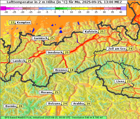 Temperatur, 15. 9. 2025