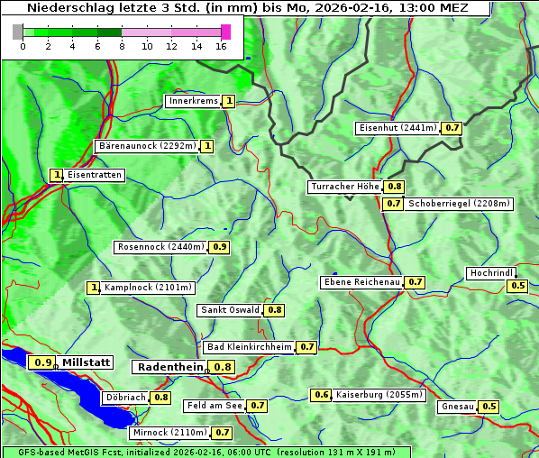 Niederschlag, 16. 2. 2026