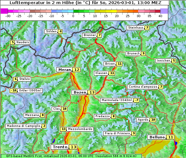 Temperatur, 1. 3. 2026