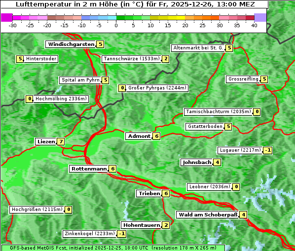 Temperatur, 26. 12. 2025