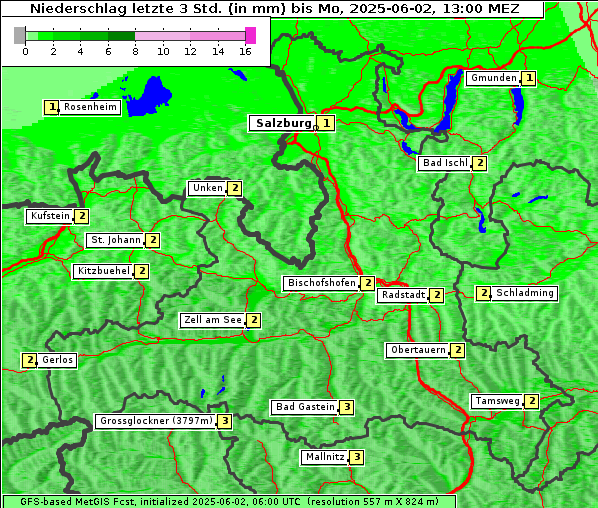 Niederschlag, 2. 6. 2025