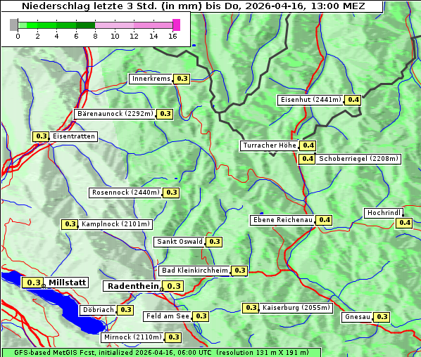 Niederschlag, 16. 4. 2026