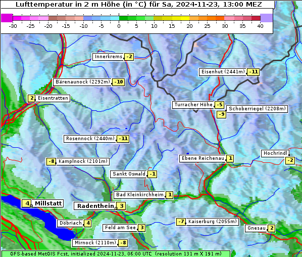 Temperatur, 23. 11. 2024