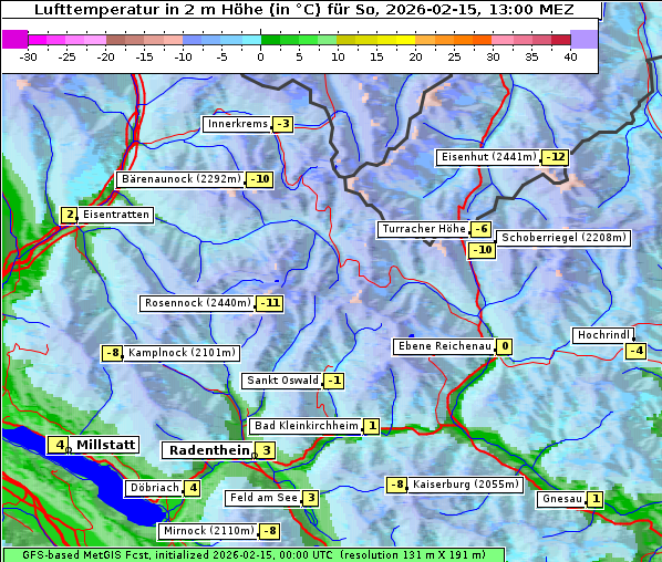 Temperatur, 15. 2. 2026