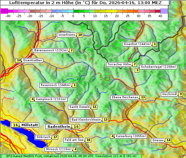 Temperatur, 16. 4. 2026