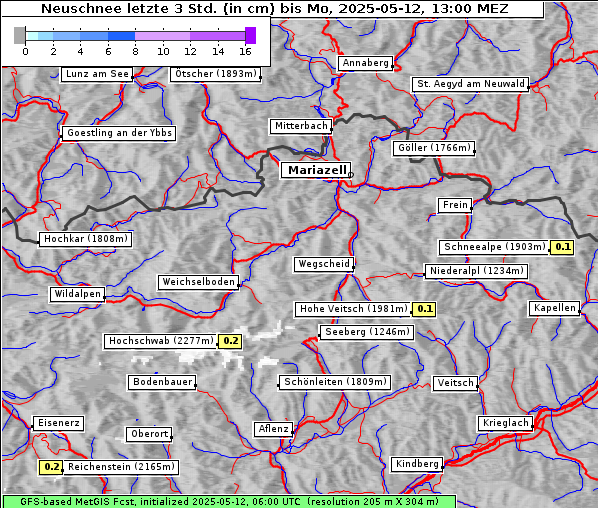 Neuschnee, 12. 5. 2025