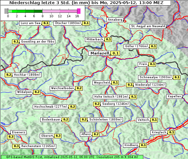 Niederschlag, 12. 5. 2025