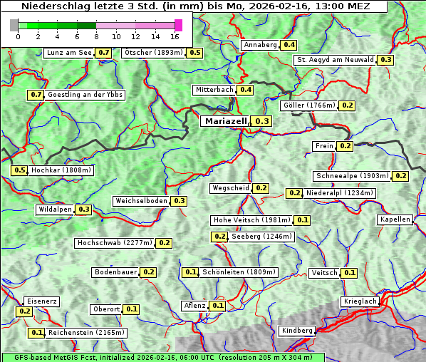 Niederschlag, 16. 2. 2026