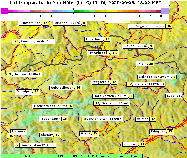 Temperatur, 3. 6. 2025