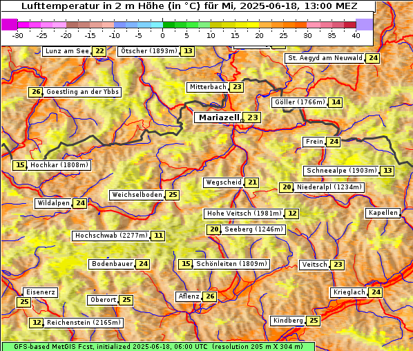 Temperatur, 18. 6. 2025
