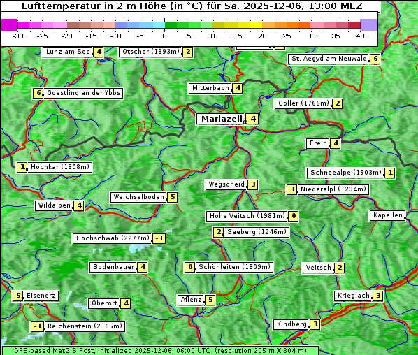 Temperatur, 6. 12. 2025
