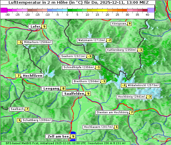Temperatur, 11. 12. 2025