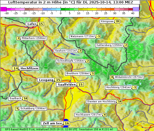 Temperatur, 14. 10. 2025