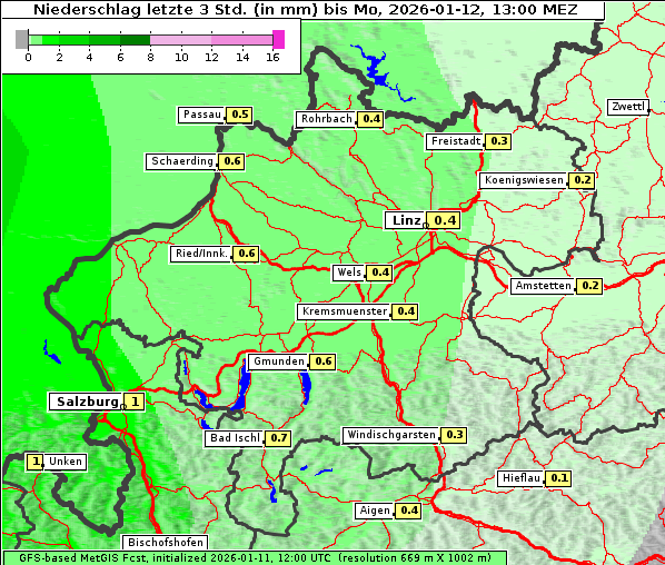 Niederschlag, 12. 1. 2026