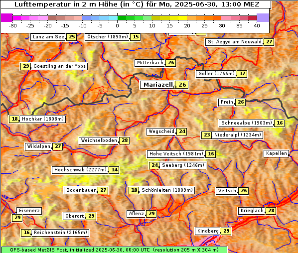 Temperatur, 30. 6. 2025