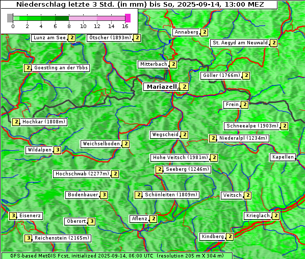 Niederschlag, 14. 9. 2025