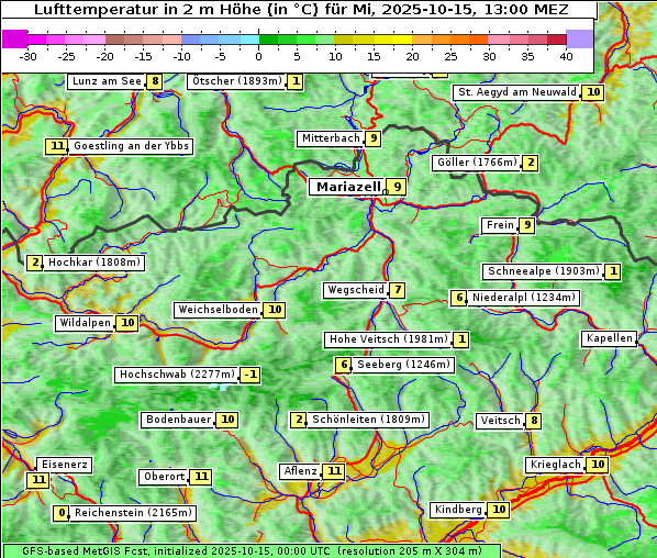 Temperatur, 15. 10. 2025