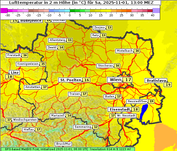 Temperatur, 1. 11. 2025