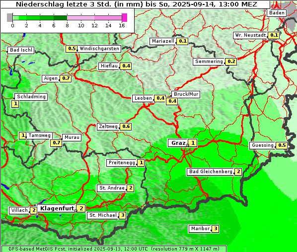 Niederschlag, 14. 9. 2025
