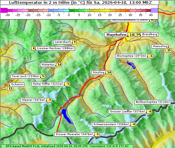 Temperatur, 18. 4. 2026