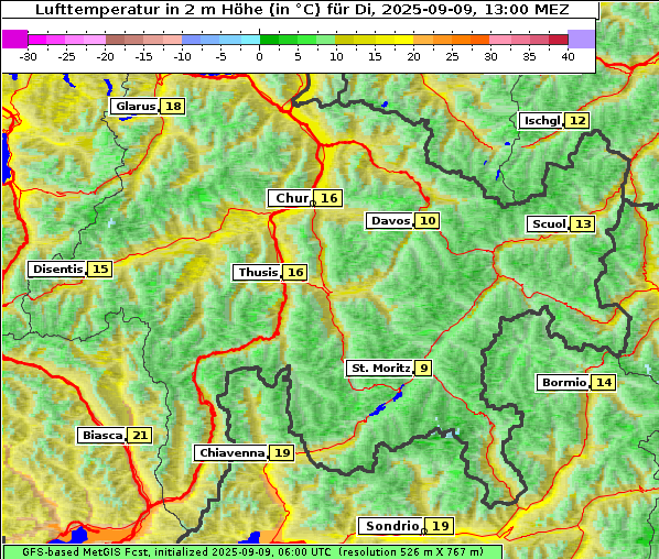 Temperatur, 9. 9. 2025