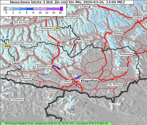 Neuschnee, 16. 3. 2026