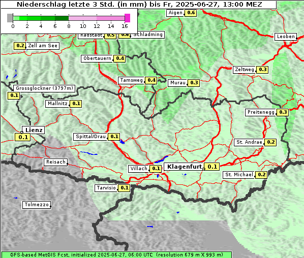Niederschlag, 27. 6. 2025