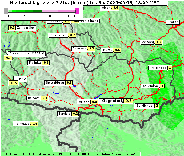 Niederschlag, 13. 9. 2025